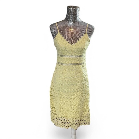 Y2K Butter Yellow Lace Babydoll Dress Medium Coquette Soft Girl Romantic Summer - Picture 1 of 7